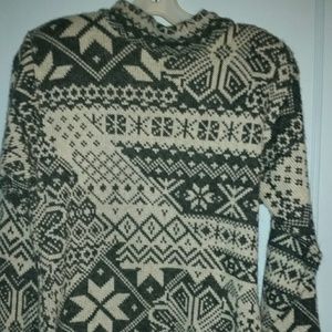 Knit DE Villa Grey and Cream Sweater Sz Small